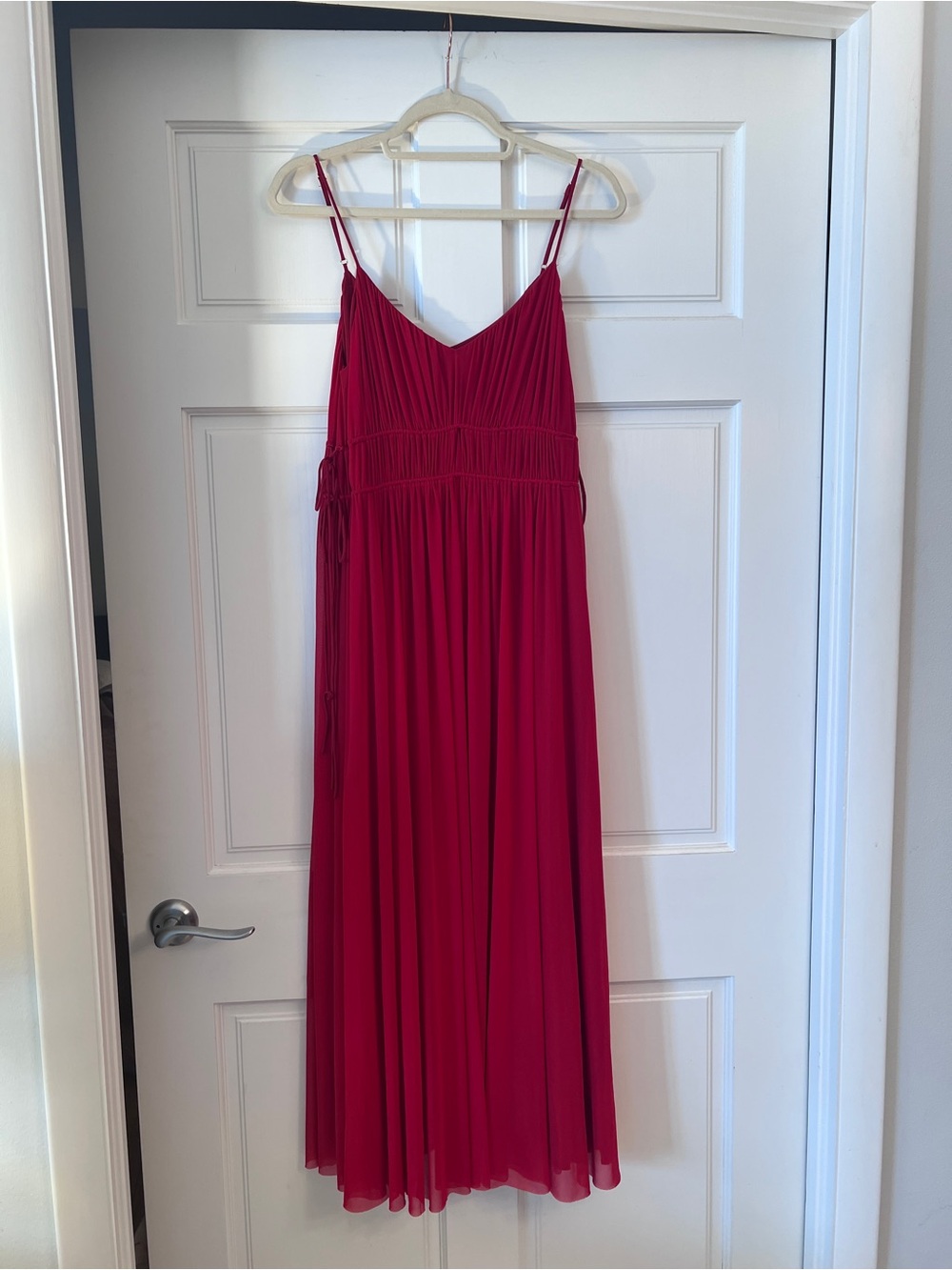 Madewell Red Spaghetti-Strap Maxi Dress with Side Ties | NWT - Picture 3 of 7